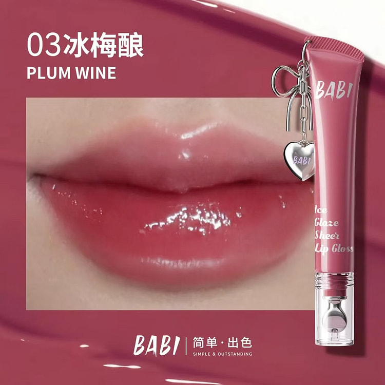 BABI Ice Clear Glass Lip Gloss # 03 Ice Plum Wine 1 count