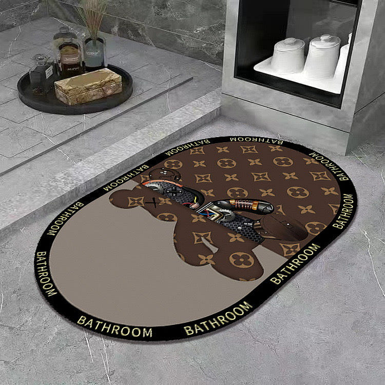 Luxury Absorbent Silicon Diatomite Floor Mat – Mechanical Bear (Round) 5 lb