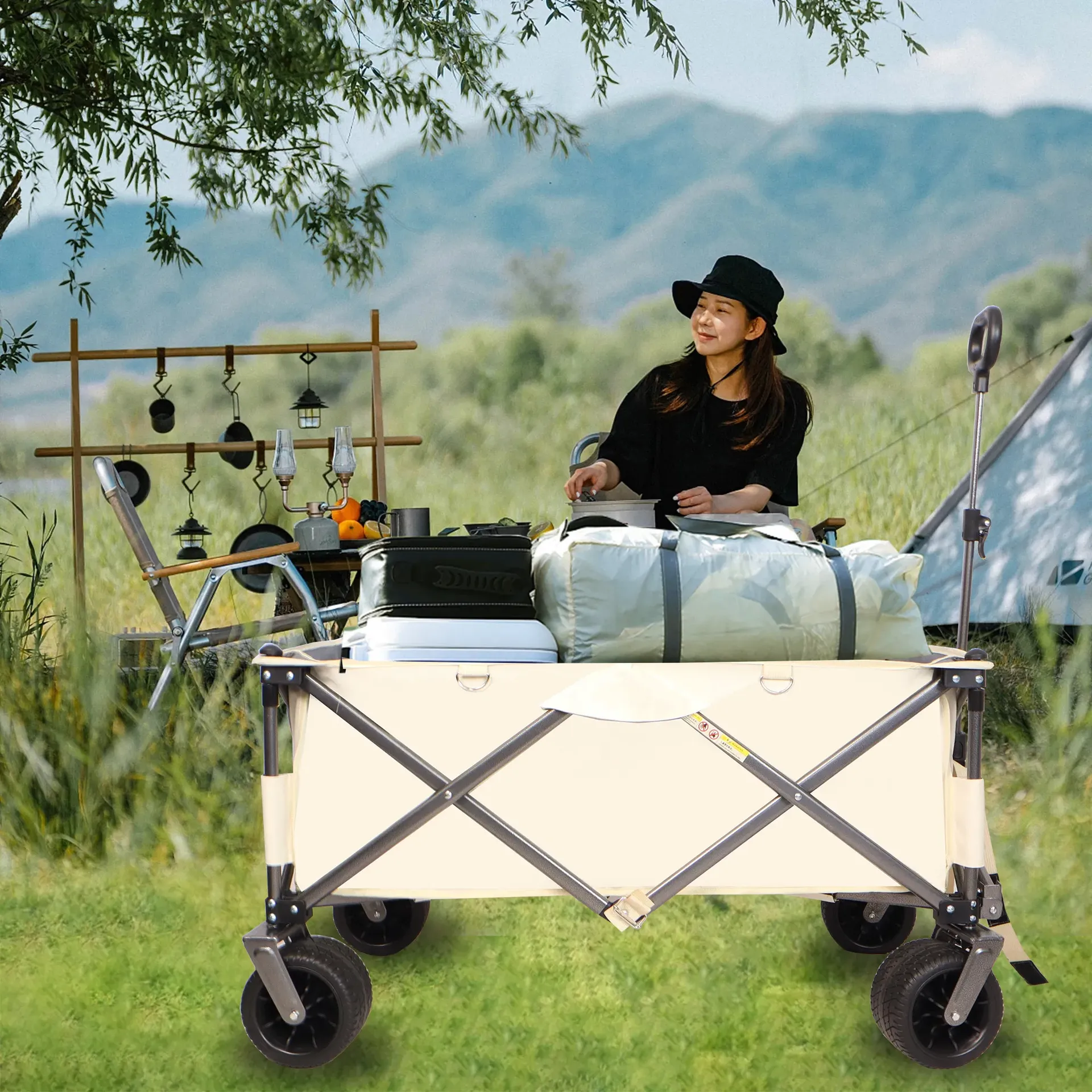 Get Folding Wagon, Heavy Duty Utility Beach Wagon Delivered | Weee