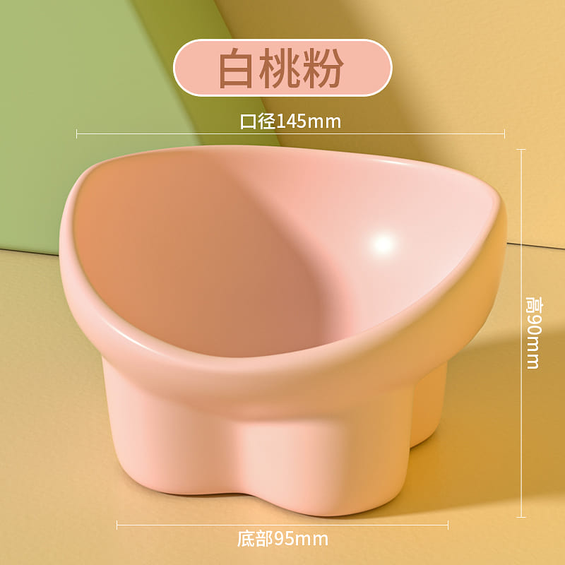 Pet Bowl White Peach Powder Large Caliber * 1 1 カウント