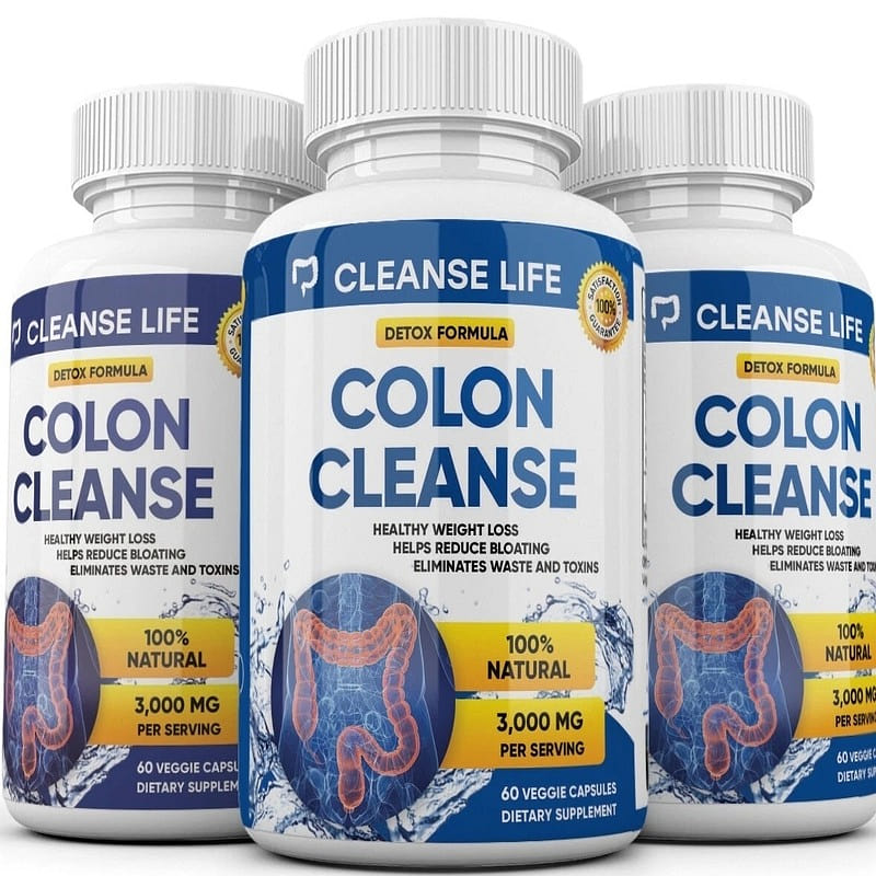 3 x Colon Cleanse 3000mg Organic Herbs Pounds 3 bottle