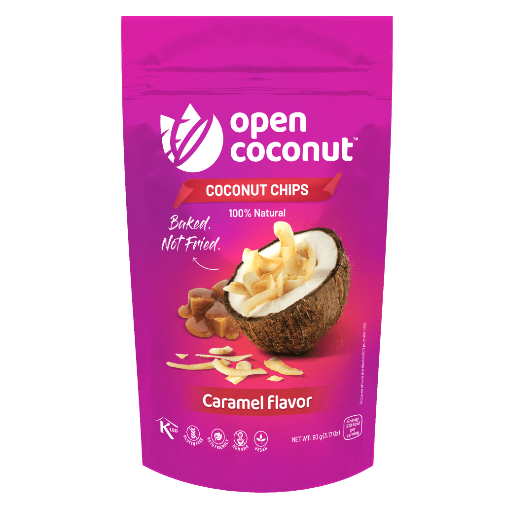 Open Coconut Chips Caramel Flavor 90 g