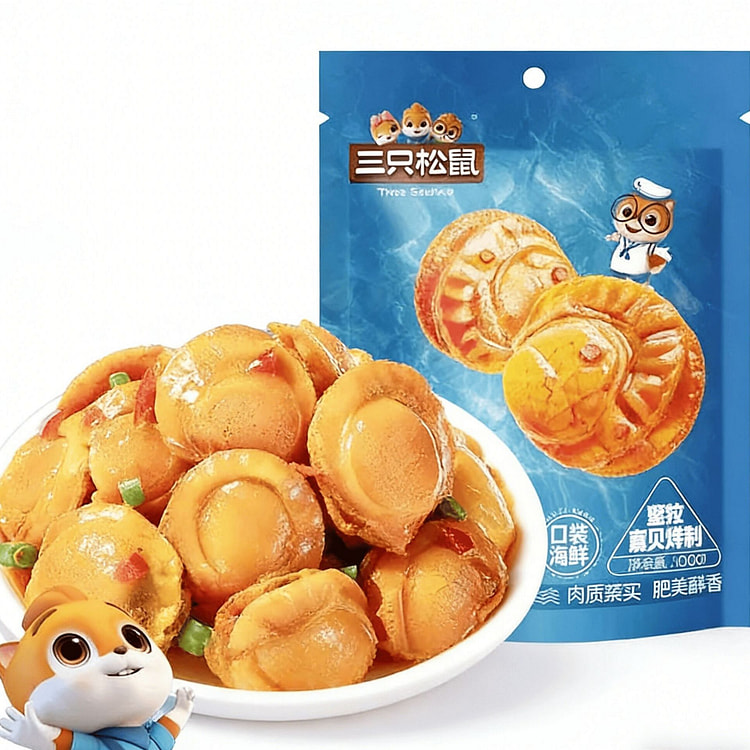 三只松鼠扇贝香辣味开袋即食解馋零食100g*1袋 100 克