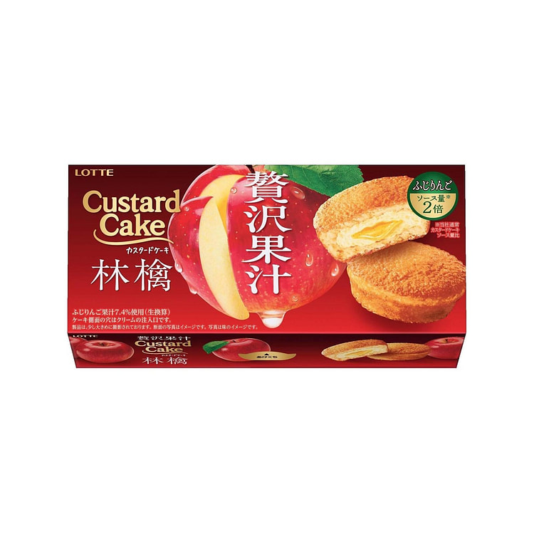 Lotte Custard Cake Apple Flavor 6pcs 1 each