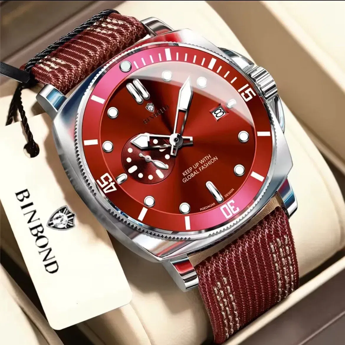 POEDAGAR Men’s Sports Watch Quartz Luminous 3ATM D 1 box