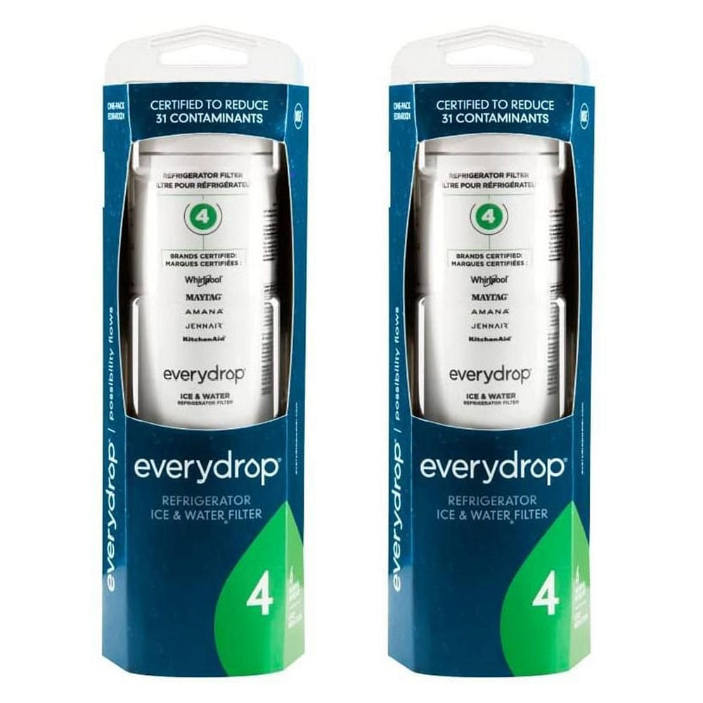 2-Pack Everydrop by Whirlpool Refrigerator Water Filter 4 -EDR4RXD1/UKF8001 1.3 lb