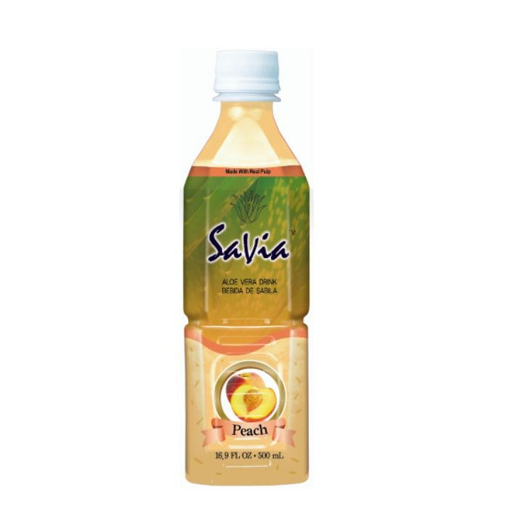 Savia Aloe Vera Drink Peach 16.9oz 12 case