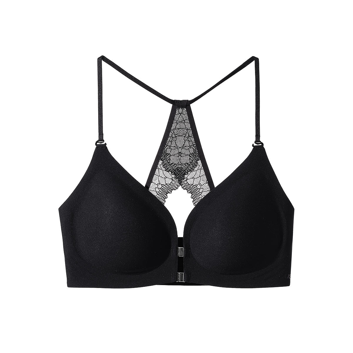 China Direct Mail Ubras Lace Back Buckle Soft Support Bra – Black-M 100 g