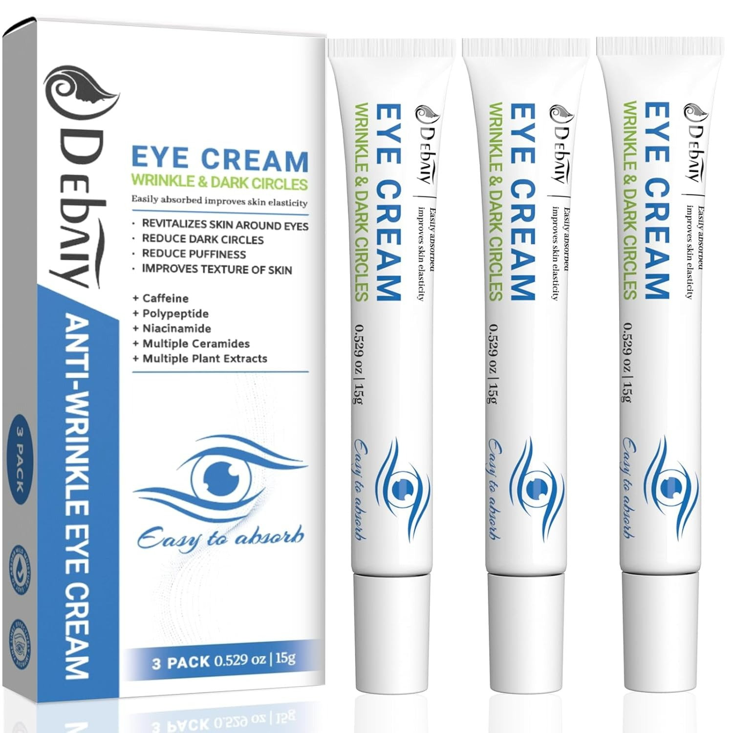 3PCS Anti-Wrinkle Eye Cream with Caffeine Peptides 1 ส่วน