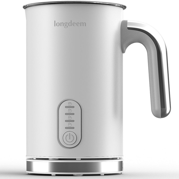 Máy Tạo Bọt Sữa Điện Longdeem 4 trong 1 Nóng / Lạnh Latte, Màu Trắng