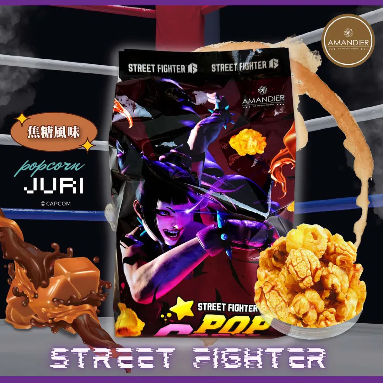 Street Fighter Popcorn Caramel Flavor (Juri) 1 each