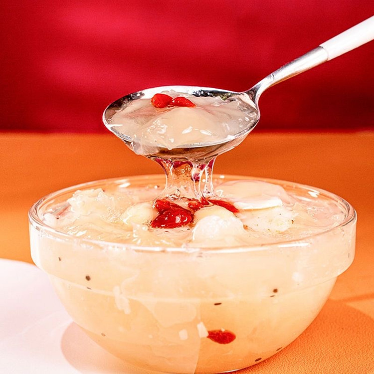 Canned large white fungus soup with rock sugar, 200 g*2 cans