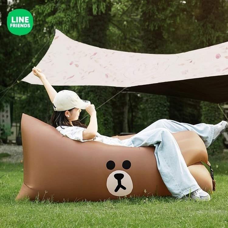 LINE 充气沙发户外露营可躺可睡 布朗熊款 1个