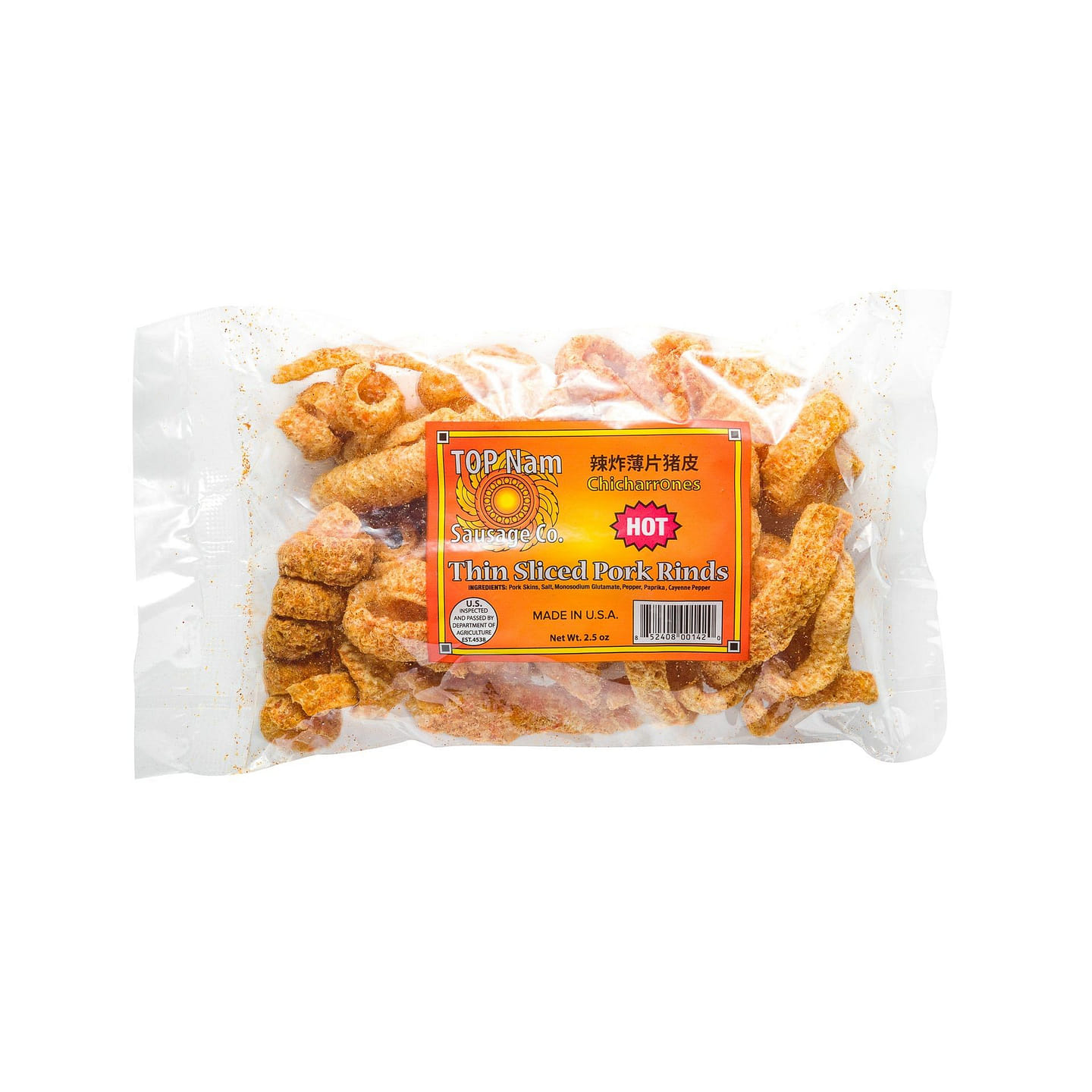 TOP Nam Thin Sliced Pork Rinds (Hot) 1 each