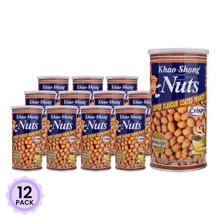 Khao Shong Nuts 花生豆 咖啡味 罐装 360 克*12 包