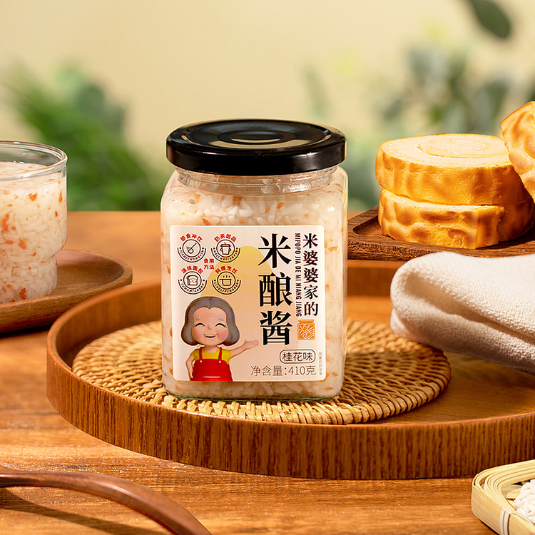 米婆婆 丹桂米酿酱果酱糯米甜酒酿 410g*1罐