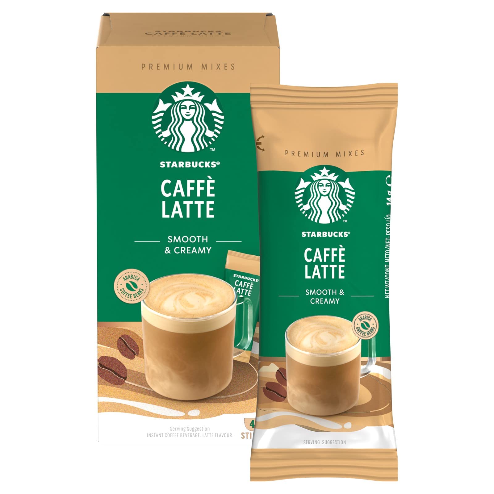 スターバックスラテ Get STARBUCKS Caffe Latte Instant Coffee Sticks 4p 1 count