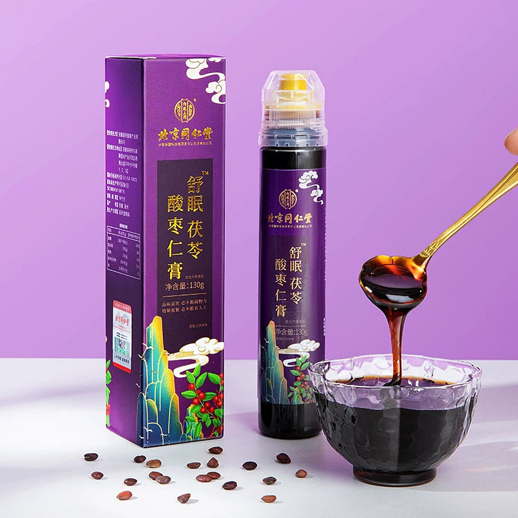 北京同仁堂 舒眠酸枣仁膏 丸茯苓睡眠茶*1瓶