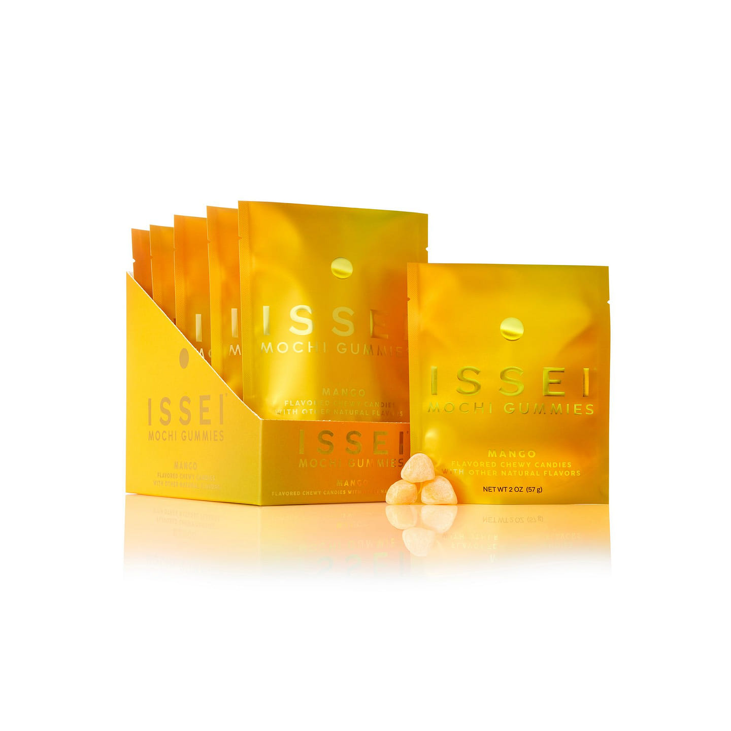 Issei Mango Mochi Gummies 6-pack Chewy Candy 2 oz