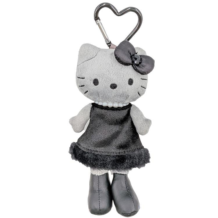 Sanrio Long Leg Kitty Plush Charm BlackGray Pearl 1 each