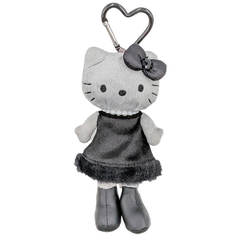 Sanrio Móc khóa bông Kitty chân dài đen ngọc trai xám 1 phần