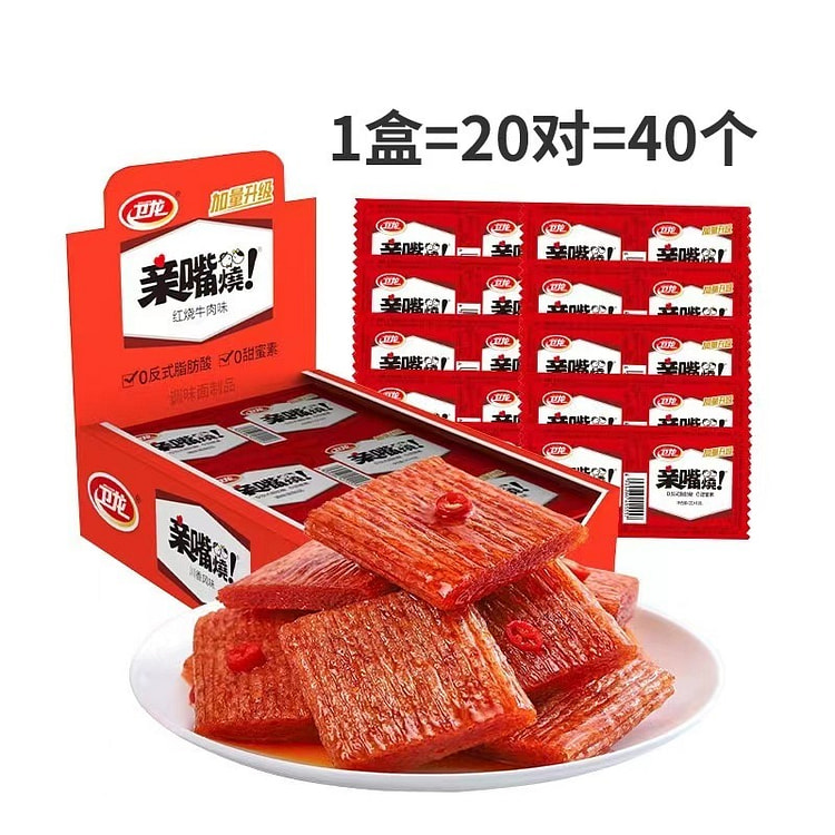 卫龙亲嘴烧香辣味 40 片盒装辣条 1 盒