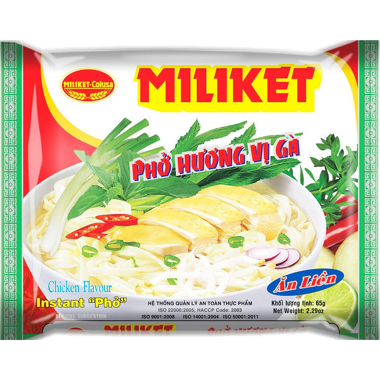 Miliket Pho Huong Vi Ga Instant Pho Chicken Flavor 1 each