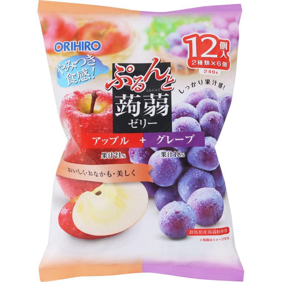 ORIHIRO Purunto Apple&Grape Konjac Jelly 12 pcs 1 each