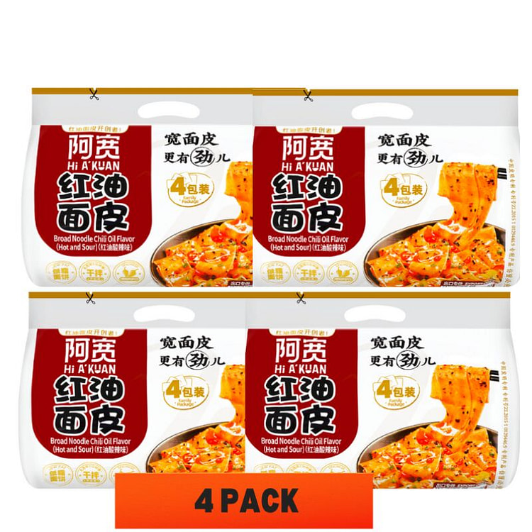 420 克（四连包） *4袋阿宽红油面皮 酸辣味