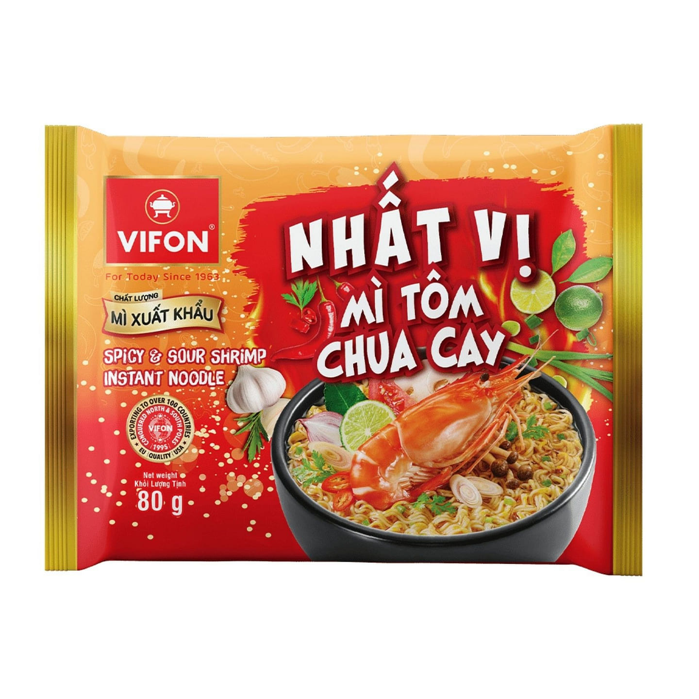 [30-PACK] VIFON NHAT VI Spicy & Sour Shrimp Noodle 2.82 oz*30 pack