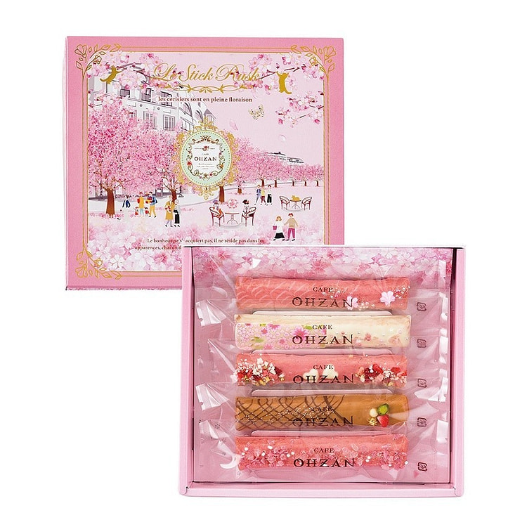 CAFE OHZAN Sakura Chocolate Rusk 5pcs