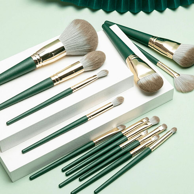 14 Green Cloud Makeup Brush Set 1 pack
