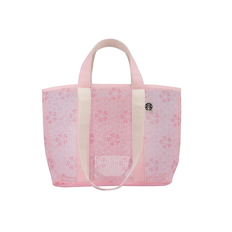 台湾限定【星巴克】粉樱网布提背袋 33x15x28cm 1 份