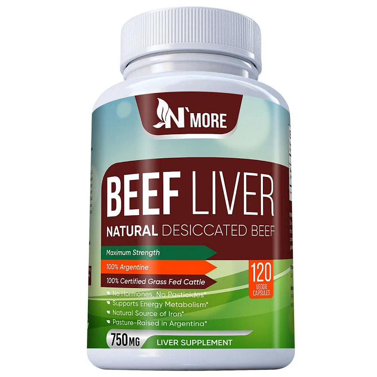 Desiccated Beef Liver Capsules, Certified 100% Gra 200 pack