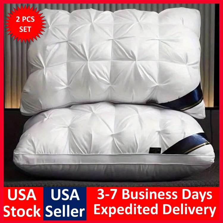 Queen Size Pillows Set of 2 Soft Gel Cushions for 2 pack