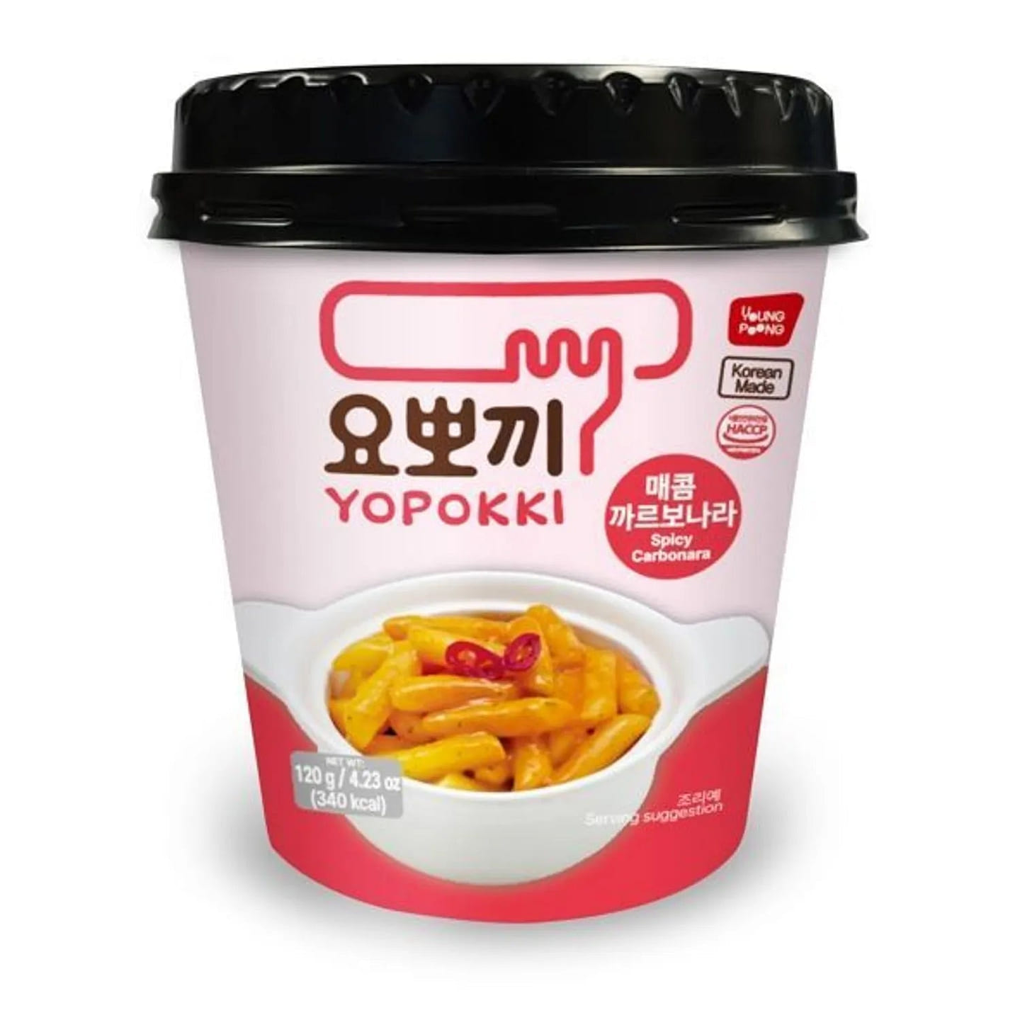 YOPOKKI 辣味培根蛋面炒年糕 120克 1 份