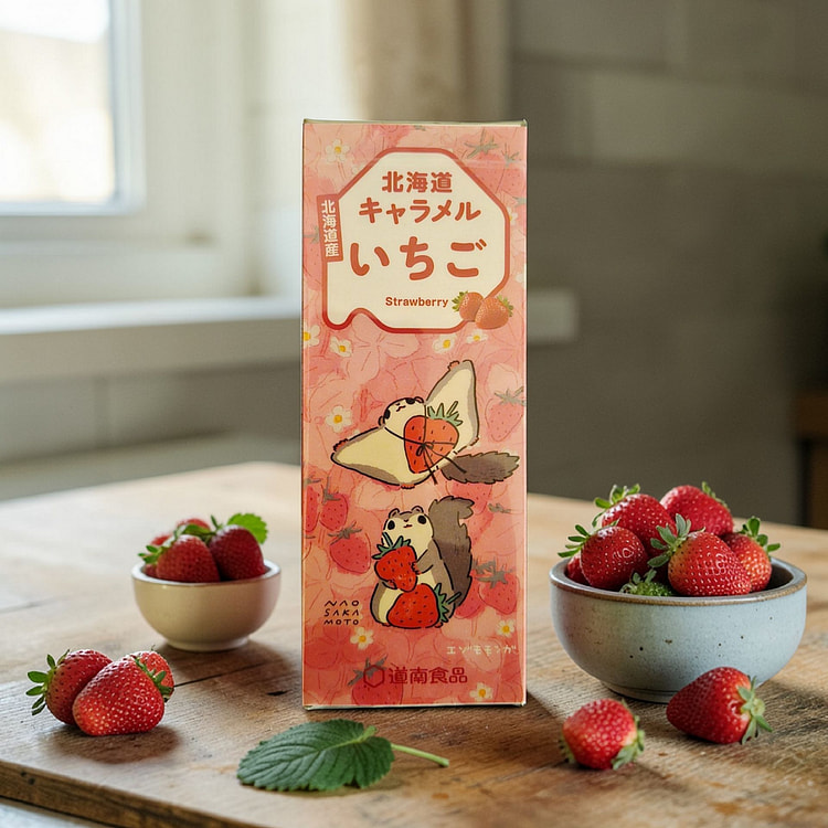 日本道南食品北海道斗限定草莓牛乳焦糖 72 克