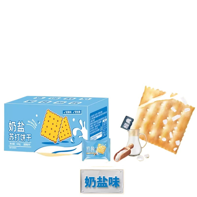 比比赞 奶盐苏打饼干早餐小零食休闲食品400g