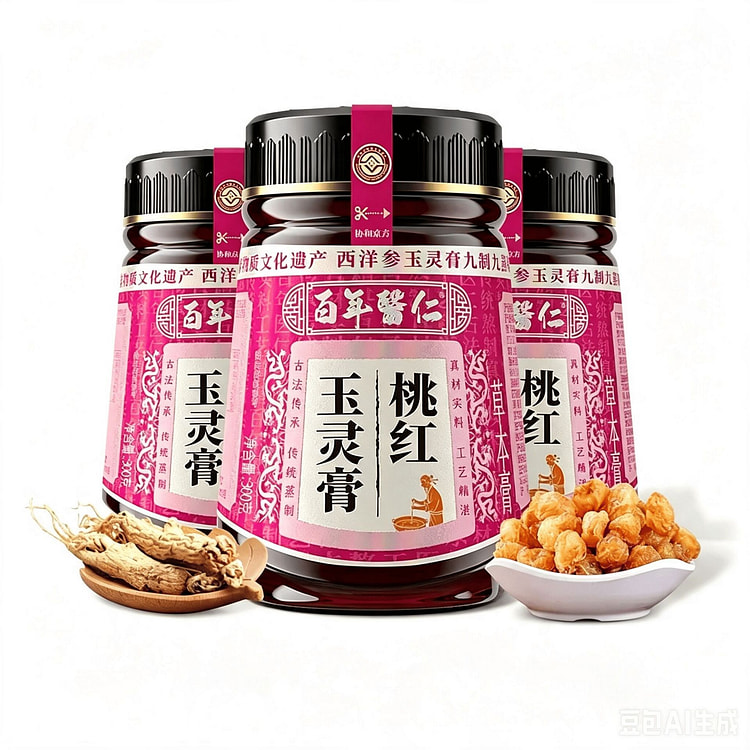 百年翳仁 桃红玉灵膏 西洋参桂圆气血双补3罐 1 份