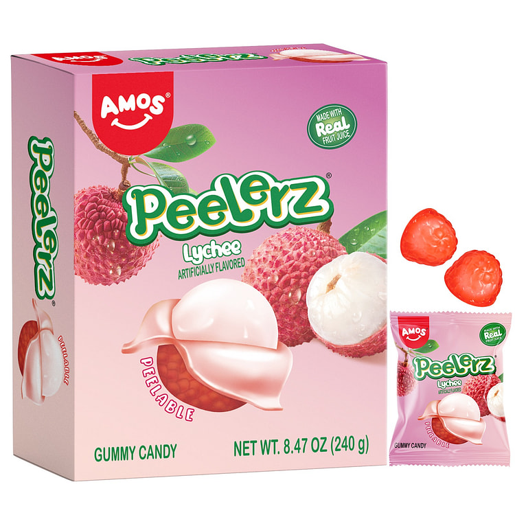 AMOS Peelerz Lychee Gummy Candy