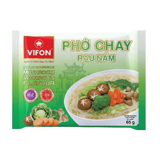 【5包裝】VIFON蘑菇蔬菜味越南河粉 2.21 盎司*5 包