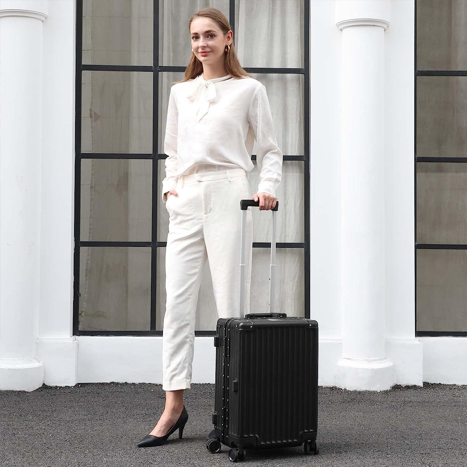 Get Aluminum Frame Luggage, ABS Body - Black 20 in Delivered | Weee ...