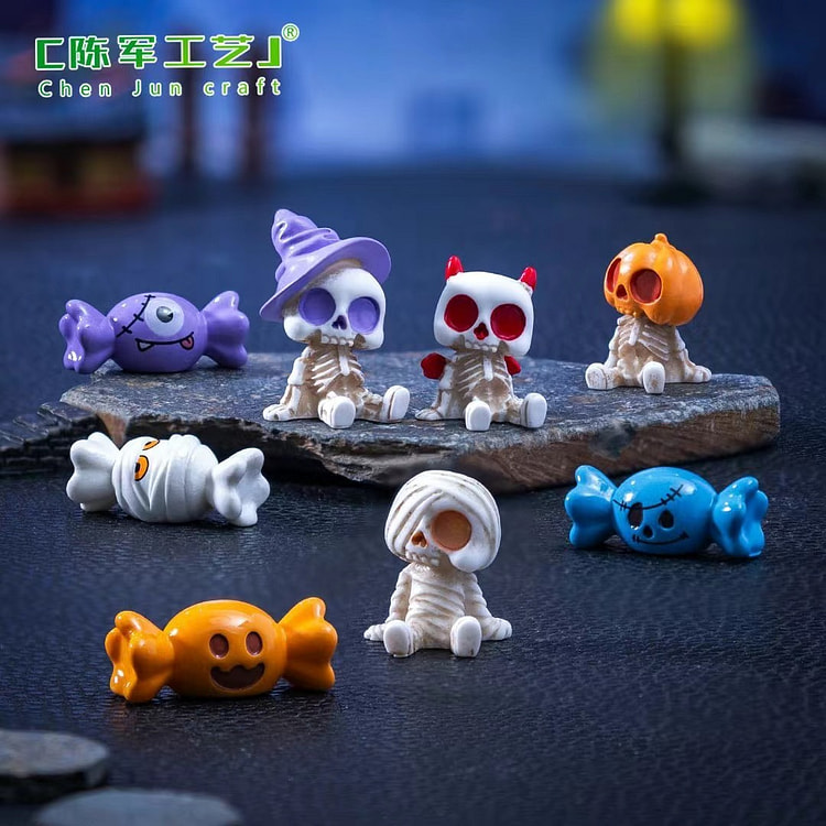 Halloween candy pumpkin figurine cute DIY decorati 8 count