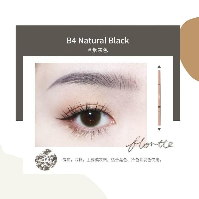 Floria Dual-Ended Eyebrow Pencil B4# Smoky Gray 1 box