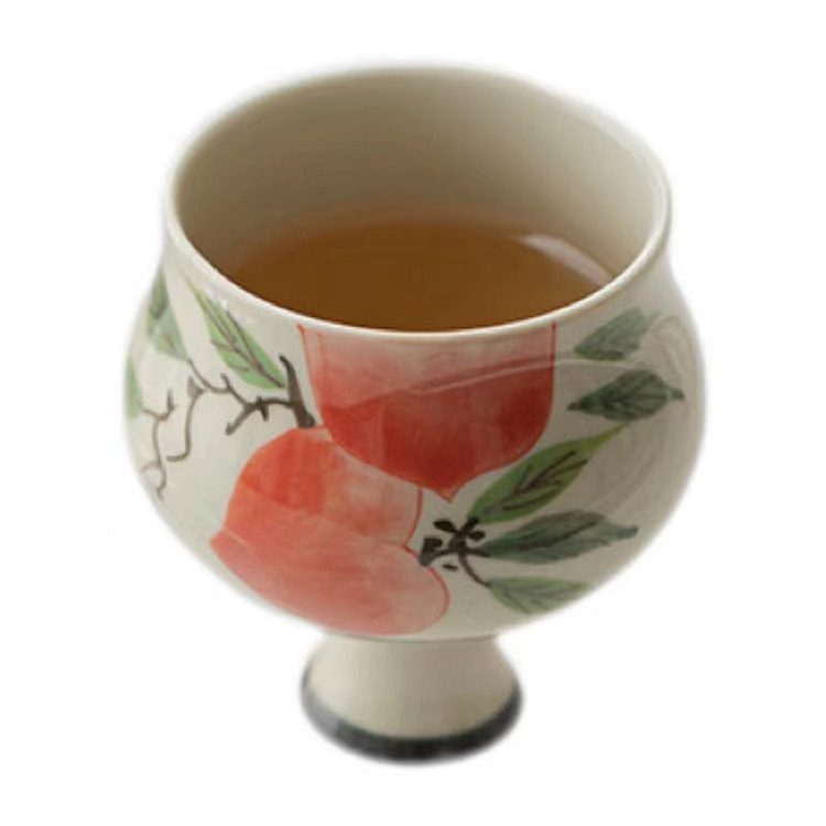 【中国直邮】叙旧 十二花神高脚茶杯-寿桃