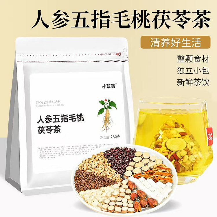 Ginseng Poria Grain Herbal Gift Tea Blend Tea Bags 1 each