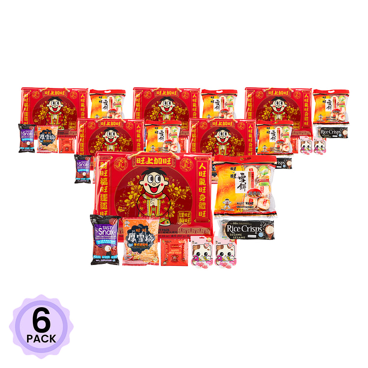 旺上加旺 旺旺 新年分享大礼包 综合雪饼糖果礼包 897 克*6 包