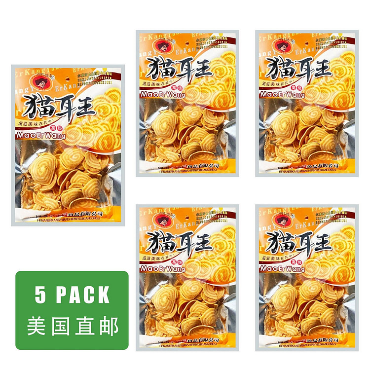【美国直邮】尔康园 猫耳王锅巴脆片膨化食品 5包