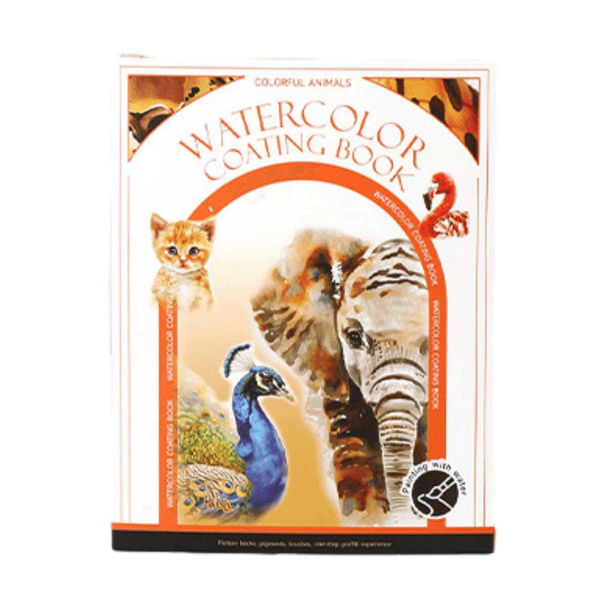 Portable Watercolor Drawing Book -Colorful Animals 1 each