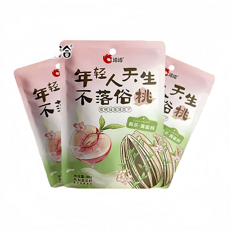 洽洽【真茶真蜜桃】蜜桃绿茶味瓜子98g*3袋坚果 294 克